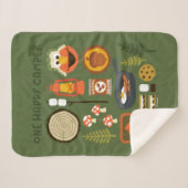 1つの幸せなキャンパー シェルパブランケット (正面(横))