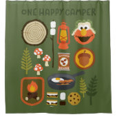 1つの幸せなキャンパー シャワーカーテン (正面)