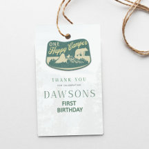 1つの幸せなキャンパー、1つの最初の誕生日、招待状