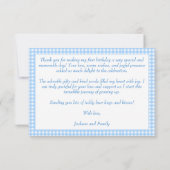 1つの幸運なアヒルの青いイチョウの誕生日感謝していあなた サンキューカード (裏面)