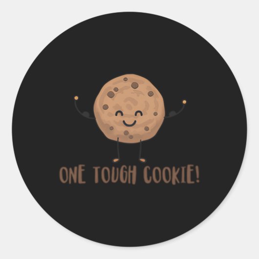 1つの強いクッキーチョコレートチップクッキーと筋肉 ラウンドシール (正面)