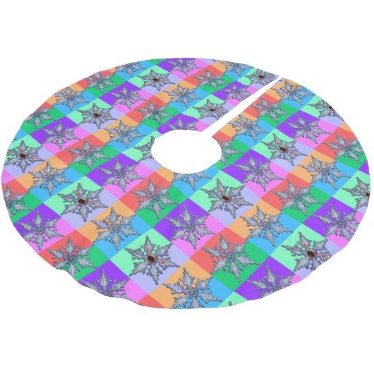 1つの悪いスノーフレークポップ・アートのアートツリースカート ブラッシュドポリエステルツリースカート (アングル)