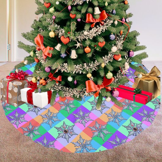 1つの悪いスノーフレークポップ・アートのアートツリースカート ブラッシュドポリエステルツリースカート