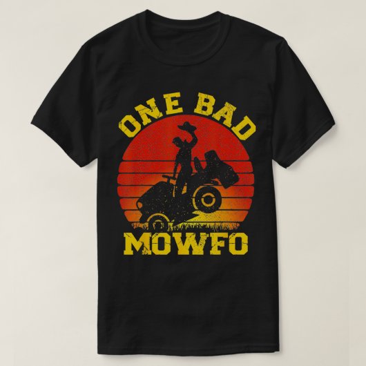 1つの悪いモフおもしろいォ芝生eモウィング庭師の父親 tシャツ (デザイン正面)