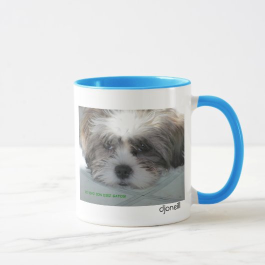 1つの悲しい子犬のマグ マグカップ (右)