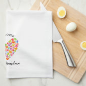 1つの愛おばあちゃん素晴らしハート キッチンタオル (四つ折り)