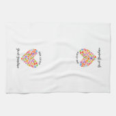 1つの愛おばあちゃん素晴らしハート キッチンタオル (横)