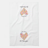 1つの愛おばあちゃん素晴らしハート キッチンタオル (縦)