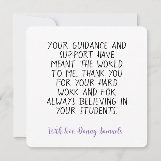 1つの愛された先生カラフルパーソナライズされたペン (裏面)