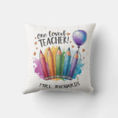 1つの愛された先生パーソナライズされたサンキューギフト クッション (裏面)