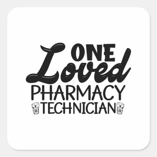 1つの愛された薬局技師薬剤師薬 スクエアシール (正面)