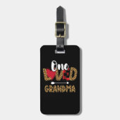 1つの愛のおばあちゃんヒョウ水牛のプレイドバレンタイン ラゲッジタグ (正面縦)