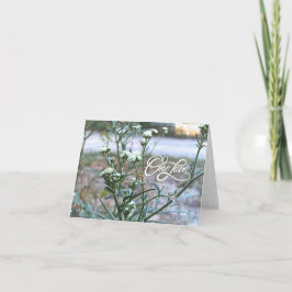 1つの愛、白いワイルドフラワー、自然アートカー空白のド サンキューカード