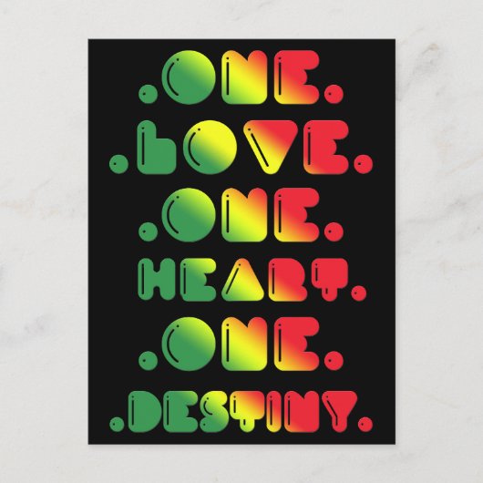 1つの愛、1つのハート、1つの運命。 ポストカード (正面)