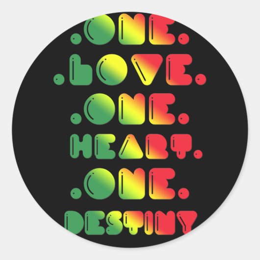 1つの愛、1つのハート、1つの運命。 ラウンドシール (正面)