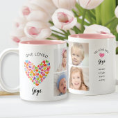1つの愛Gigi 4つの写真コラージュ ツートーンマグカップ