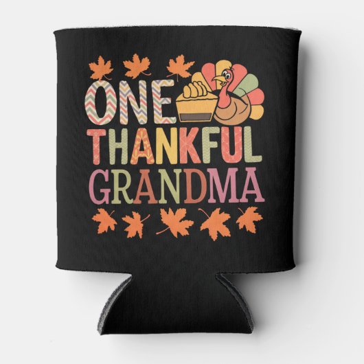 1つの感謝のおばあちゃんナナターキー感謝の日 缶クーラー (正面)