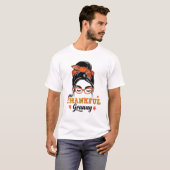 1つの感謝のおばあちゃんヒョウ印刷の汚い感謝してい文 Tシャツ (正面フル)