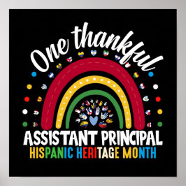 1つの感謝のアシスタント校長ヒスパニック伝統 ポスター