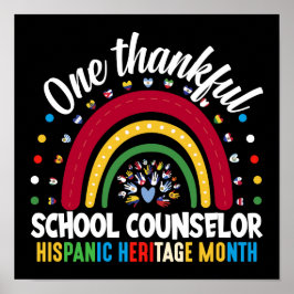 1つの感謝のスクールカウンセラーのヒスパニック伝統 ポスター