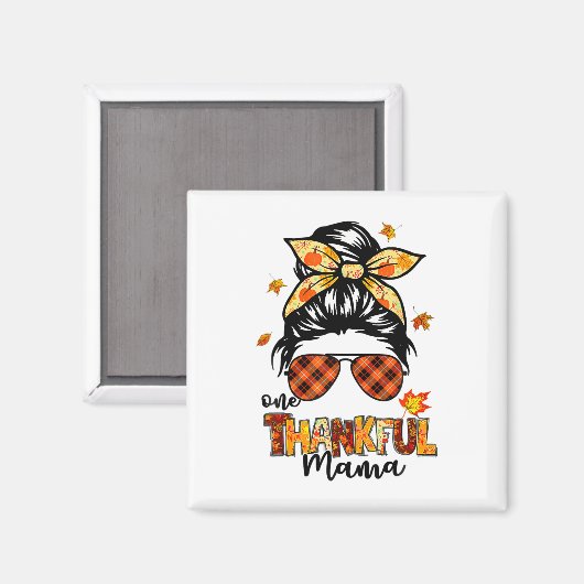 1つの感謝のマおもしろいマメッシーパン秋秋 マグネット (正面/裏面)