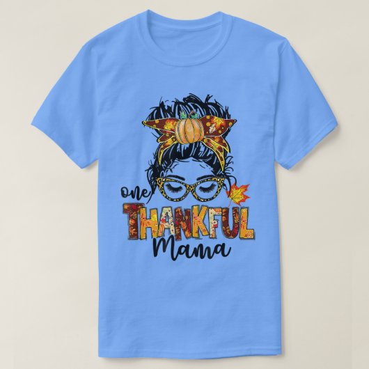 1つの感謝のマおもしろいマメッシーパン秋秋 Tシャツ (デザイン正面)