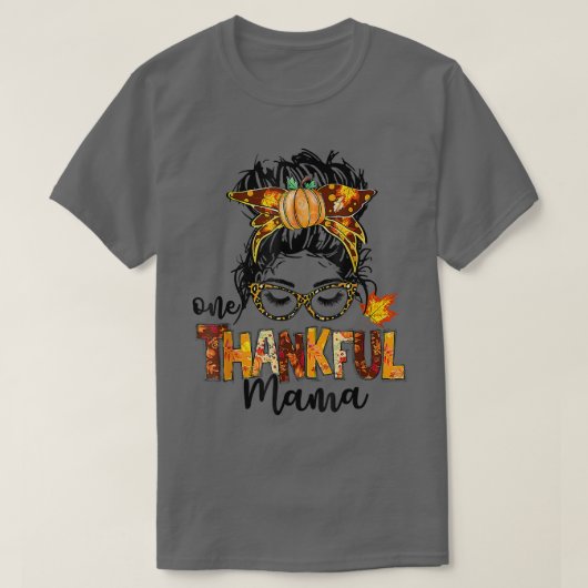 1つの感謝のマおもしろいマメッシーパン秋秋 Tシャツ (デザイン正面)