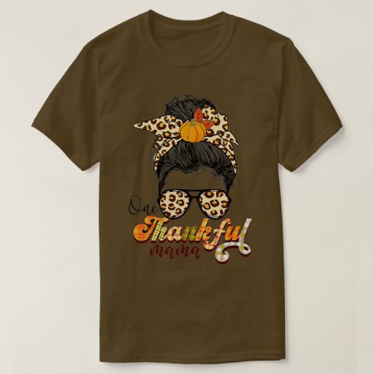 1つの感謝のマおもしろいマメッシーパン秋秋 Tシャツ (デザイン正面)