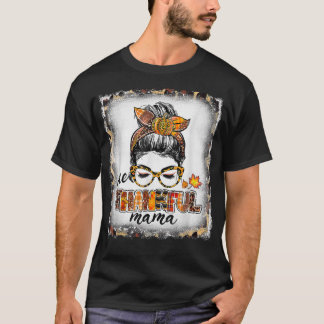 1つの感謝のママメッシーバンヒョウ漂白感謝してい Tシャツ