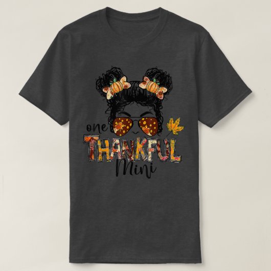 1つの感謝のミニメッシーバンおもしろい秋秋 Tシャツ (デザイン正面)