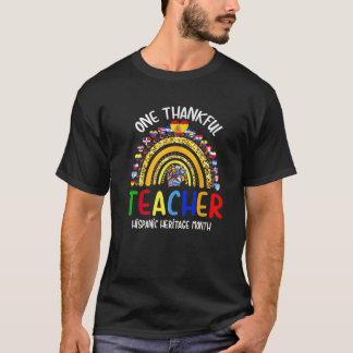 1つの感謝の先生ヒスパニック伝統月数 Tシャツ
