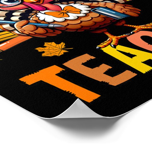 1つの感謝の先生感謝祭トルコかわいいCray ポスター (角)