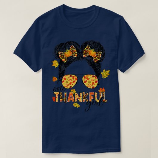 1つの感謝の女の子メチャクチャおもしろいン秋秋 Tシャツ (デザイン正面)