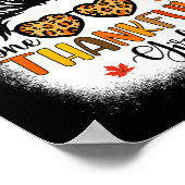 1つの感謝の女の子Thanksgiving乱雑Bun Leopard F ポスター (角)