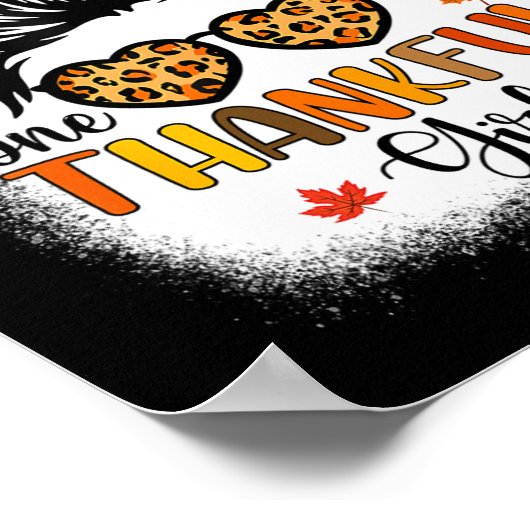 1つの感謝の女の子Thanksgiving乱雑Bun Leopard F ポスター (角)