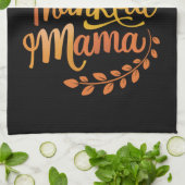 1つの感謝の母かわいい秋感謝秋 キッチンタオル (折り畳み)