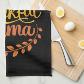 1つの感謝の母かわいい秋感謝秋 キッチンタオル (四つ折り)