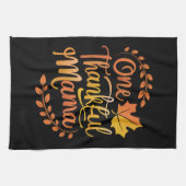 1つの感謝の母かわいい秋感謝秋 キッチンタオル (横)