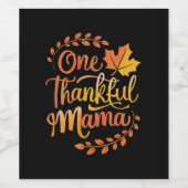 1つの感謝の母かわいい秋感謝秋 ワインラベル (シングルラベル)
