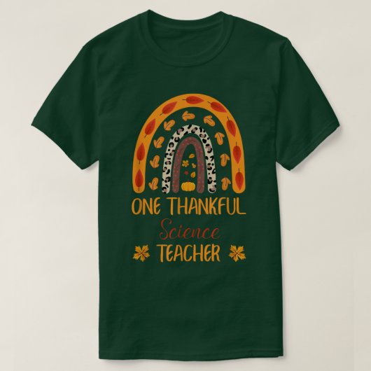 1つの感謝の科学先生感謝祭の日 Tシャツ (デザイン正面)