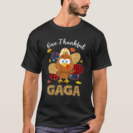 1つの感謝ガガターキーレオパートサンクスギビング Tシャツ (正面)