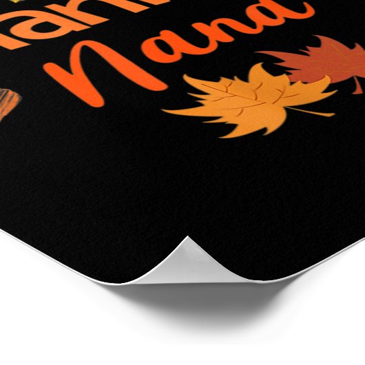 1つの感謝ナナサンクスギビングかわいい女性秋オート ポスター (角)