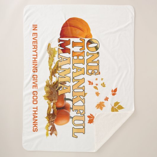 1つの感謝ママ母スタイリッシュ感謝祭 シェルパブランケット (正面)