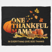 1つの感謝ママ母スタイリッシュ感謝祭 フリースブランケット (正面(横))