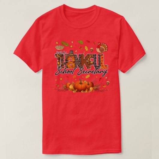 1つの感謝学校秘書秋秋の感謝祭 Tシャツ (デザイン正面)
