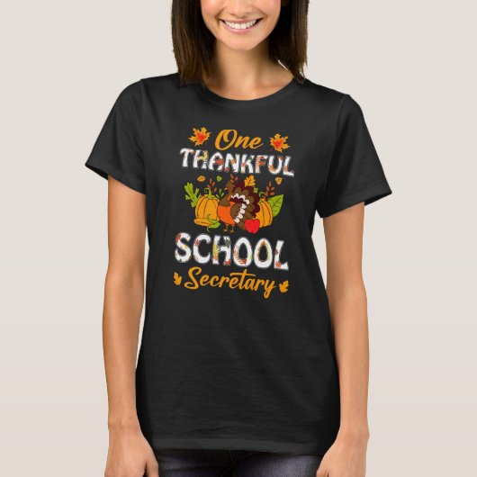 1つの感謝学校秘書秋秋の感謝祭 Tシャツ (正面)