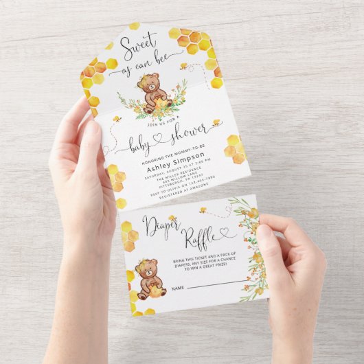 1つの招待状で赤ちゃんシャワーが甘い オールインワン招待状 (貼ってはがせる)