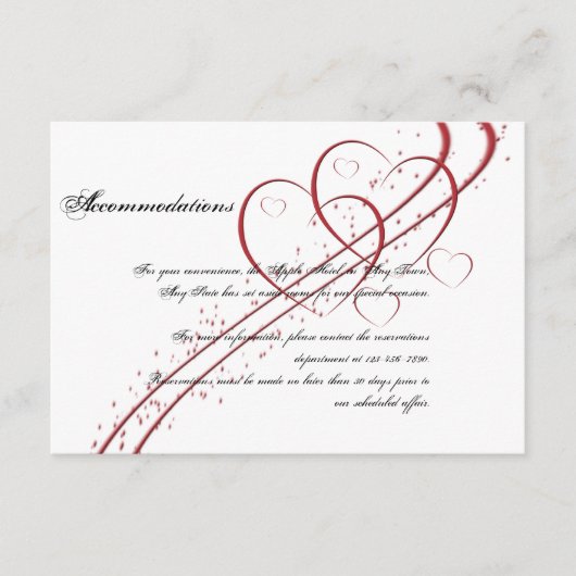 1つの挿入物として2つのハート エンクロージャーカード (正面)