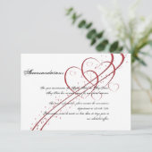 1つの挿入物として2つのハート エンクロージャーカード (スタンド正面)