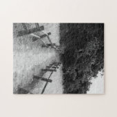 1つの旅行者が少ない白黒パズル ジグソーパズル (横)